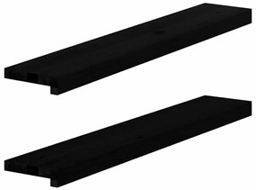 Soleiras da janela 2 pcs 90x15x2 cm carvalho castanho-escuro