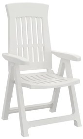 Cadeiras de jardim reclináveis 2 pcs PP branco