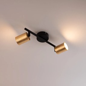 Candeeiro de teto moderno dourado com LED 2 luzes - Mark Moderno