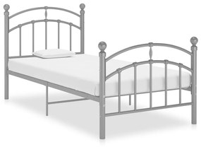 324969 vidaXL Estrutura de cama 90x200 cm metal cinzento