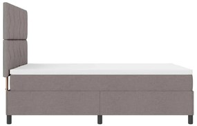 Cama Box com Colchão e Luz LED Taupe – 140x190 cm Tecido