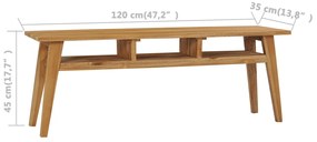 Móvel de TV 120x35x45 cm madeira de teca maciça