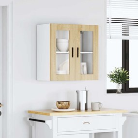 Armário de parede de cozinha porta vidro Porto carvalho sonoma