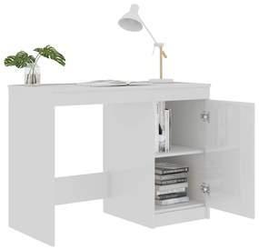 Secretária 100x50x76 cm derivados de madeira branco brilhante