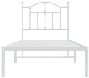 Estrutura de cama com cabeceira 90x190 cm metal branco