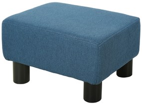 HOMCOM Apoio para os Pés de Sala de Estar Banco Retangular com Estrutura de Madeira para Sala de Estar 40x30x24 cm Azul Escuro