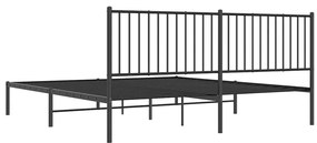 Estrutura de cama com cabeceira 183x213 cm metal preto