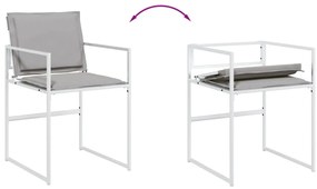 11 pcs conj. de jantar p/ jardim c/ almofadões textilene branco