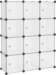 Armario Cubos com 12 compartimentos 93 x 31 x 123 cm Branco