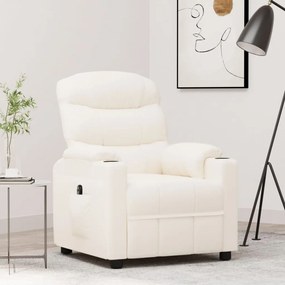 vidaXL Poltrona elevatória couro artificial cor creme