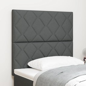 Cabeceira vidaXL Design Blocos de Diamante Cinza Escuro 90 cm Tecido,