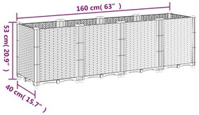 Vaso/floreira 160x40x53 cm PP branco