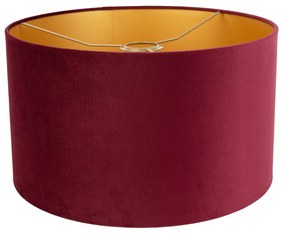 Abajur de Veludo Vermelho 35/35/20 com Interior Dourado