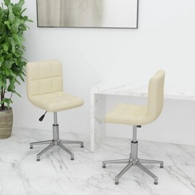 vidaXL Cadeiras de jantar giratórias 2 pcs couro artificial cor creme