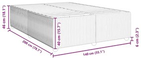 Cama sem colchão 140x200 cm tecido castanho-acinzentado