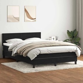 vidaXL Cama com molas/colchão 140x220 cm veludo preto