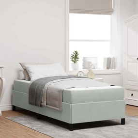 vidaXL Estrutura da Cama Branco e Cinza Claro 90 x 190 cm Veludo