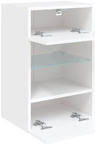 Móvel de parede para TV com luzes LED 40x30x60,5 cm branco