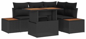 vidaXL Conjunto de Jantar para Jardim Manual 5 pcs Preto e Marrom