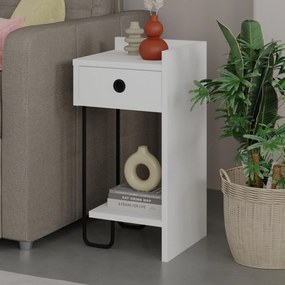 Mesinha de Cabeceira Sirius Right – Branco – 32x61x30 cm