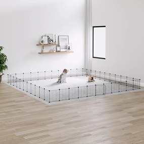 vidaXL Gaiola p/ animais de 44 painéis c/ porta 35x35 cm aço preto
