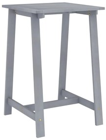 vidaXL Mesa de bar para jardim 70x70x104 cm acácia maciça cinzento