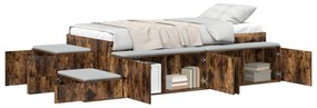 Cama com Armazenamento Carvalho Fumado 90x200 cm