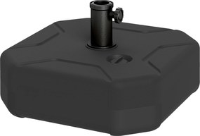 Outsunny Base para Chapéu de Sol Quadrada com Postes Ø38 mm Ø48 mm Recarregável com Areia 25 kg ou Água 20 kg Preto | Aosom Portugal