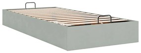 Otomano Bed Frame No Colchão Cinzento Claro 80x200 cm Veludo