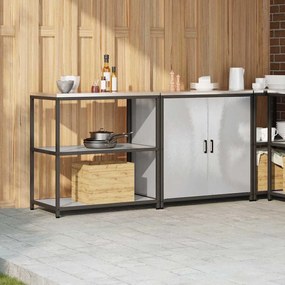 Conjunto de Armazenamento de Cozinha com prateleira 2 pcs Prata