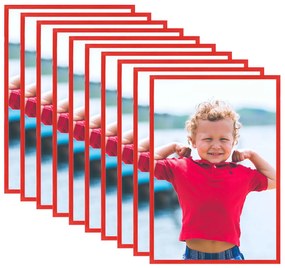 vidaXL Molduras para mesa 10 pcs 10x15 cm MDF vermelho
