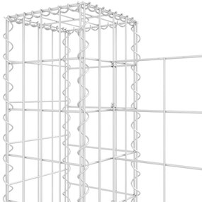 Cesto gabião em forma de U c/ 6 postes 620x20x100 cm ferro