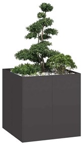 vidaXL Vaso floreira 80x80x80 cm aço preto