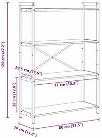 Estante Madeira antiga 80 x 30 x 118 cm Aglomerado