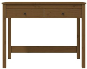 Secretária com gavetas 100x50x78 cm pinho maciço castanho-mel