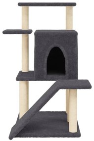 Árvore p/ gatos c/ postes arranhadores sisal 97 cm cinza-escuro