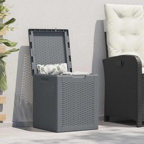 vidaXL Caixa de arrumação para jardim 90 L vime PP cinzento
