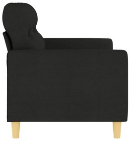 Sofá de 2 lugares tecido 140 cm preto