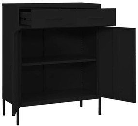 Armário de arrumação aço 80x35x101,5 cm preto