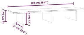 Suporte para monitor 100x27x15 cm madeira de pinho maciça