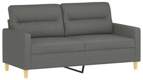 Sofá 2 lugares +almofadas decorativas 140cm tecido cinza-escuro