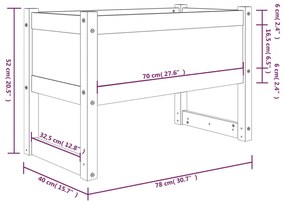 Vaso/floreira 78x40x52 cm pinho maciço branco