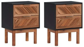 vidaXL Mesas de cabeceira 2 pcs 40x30x53cm madeira acácia maciça e MDF