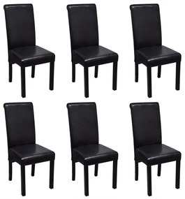 vidaXL Cadeiras de jantar 6 pcs couro artificial preto