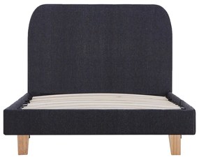 Estrutura de cama em tecido 90x200 cm cinzento-escuro
