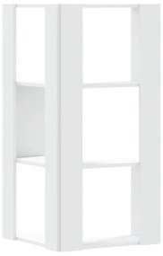 Estante canto 3 prateleiras 50x50x102 cm deriv. madeira branco