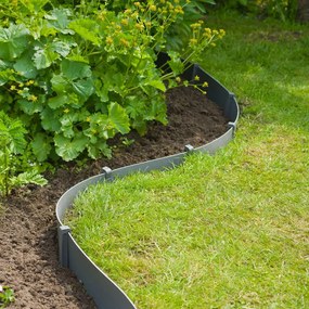 Nature Conjunto limitador de bordas de jardim e estaca cinzento