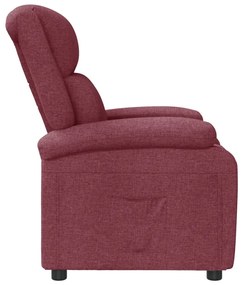 Poltrona reclinável tecido vermelho tinto