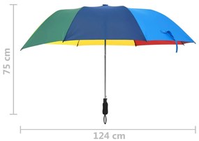 Guarda-chuva dobrável automático 124 cm multicor