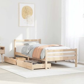 Cama sem colchão 100x200 cm madeira de pinho maciça